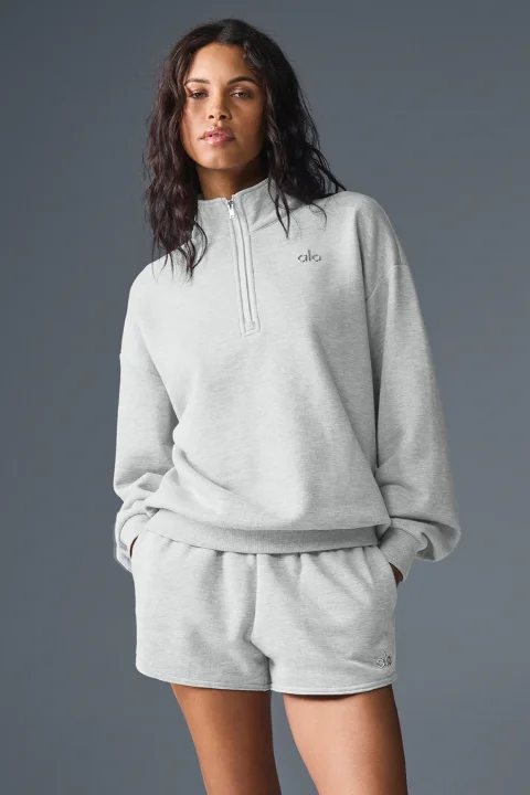 Buy Alo Yoga Accolade 1/4 Zip Pullover | Premium Fleece Athleisure Sweatshirt for Women