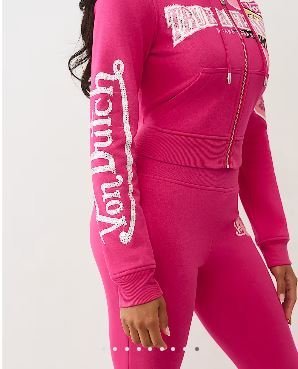 Buy True X Von Dutch Crystal Shrunken Zip Hoodie Online | Premium Y2K Lounge Zip-Up Hoodie