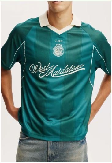 Buy Cotton On Men's Soccer Jersey Pineneedle Green Vintage Online