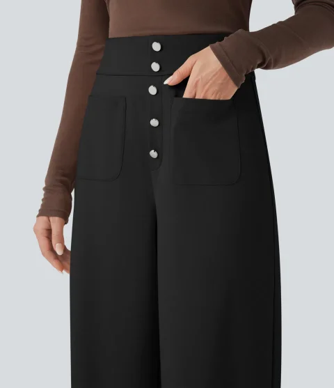 Buy Halara Flex High-Waisted Wide Leg Work Pants | Women's Comfortable Stretch Office Trousers
