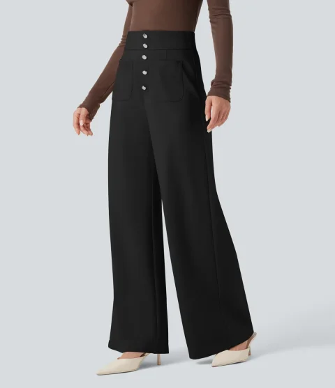 Buy Halara Flex High-Waisted Wide Leg Work Pants | Women's Comfortable Stretch Office Trousers