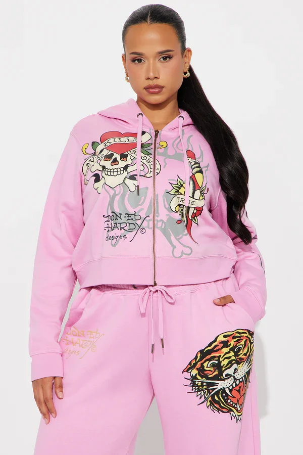 Buy Ed Hardy Tiger Roar Zip-Up Hoodie Online | Men's Lightweight Gym Performance Jacket