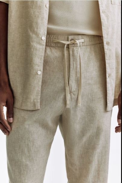 Buy H&M Regular-Fit Linen-Blend Pants | Men's Essential Breathable Casual Trousers for Everyday Comfort