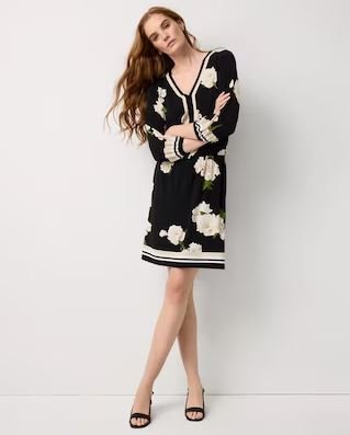 Buy WHBM Black Mini Dress | Sophisticated Neck Detail Cocktail Dress for Women
