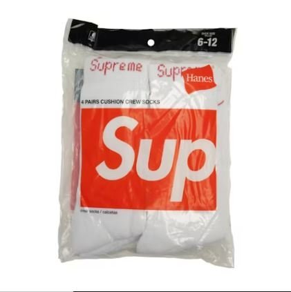 Buy Supreme x Hanes Crew Socks Online | Authentic Streetwear Cotton Crew Socks 4-Pack