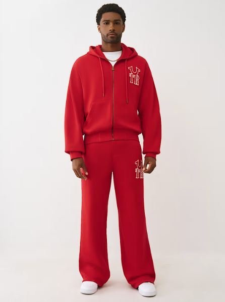 True Religion Horseshoe Applique Zip Hoodie | Men's Workout Training Jacket