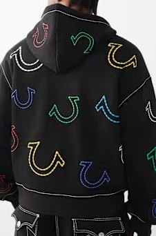 Buy True Religion Horseshoe Big T Boxy Zip Hoodie Online | Men's Winter Gym Jacket