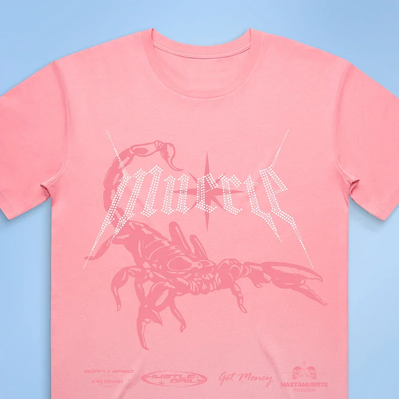 Buy Authentic Rhinestone Scorpion Country Club Tee Pink Online