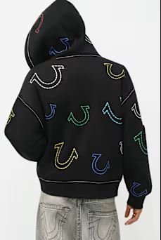 Buy True Religion Horseshoe Big T Boxy Zip Hoodie Online | Men's Winter Gym Jacket