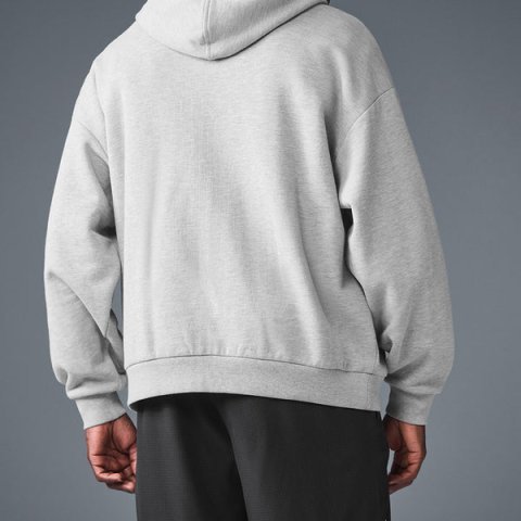 Buy Accolade Full Zip Hoodie Athletic Heather Grey Online | Premium Alo Yoga Full Zip Hoodie