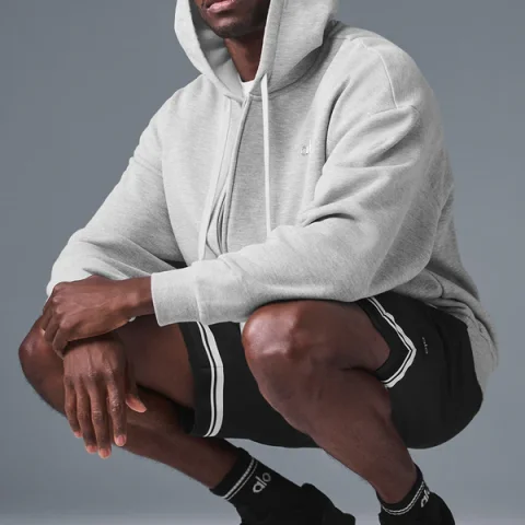 Buy Accolade Full Zip Hoodie Athletic Heather Grey Online | Premium Alo Yoga Full Zip Hoodie