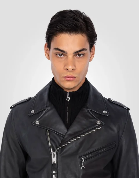 Buy Authentic Black Perfecto Belted Cowhide Leather Jacket Online