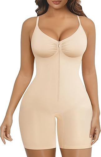 Buy SHAPERX Seamless Zip-Up Body Shaper Tummy Control Bodysuit Online