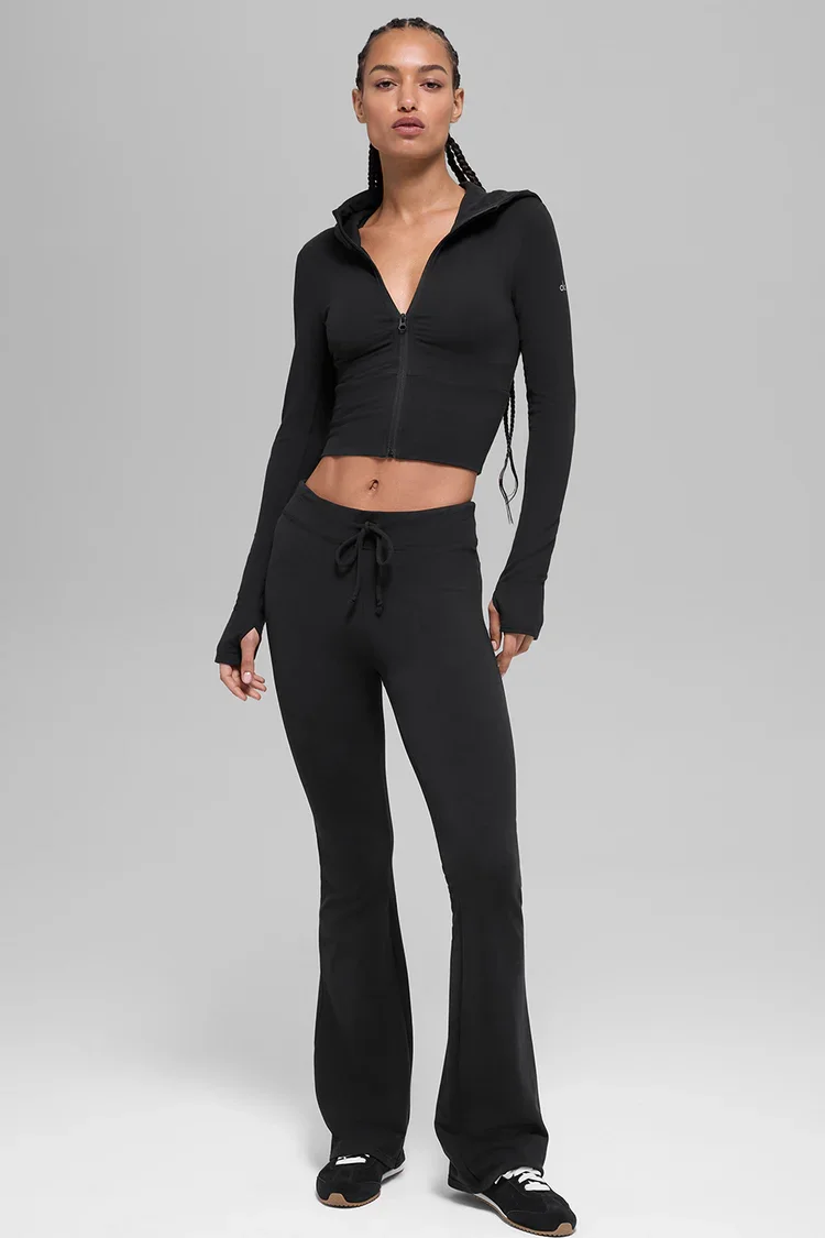 Buy Alo Yoga Sway Full Zip Hoodie Online | Lightweight Performance Lounge Hoodie