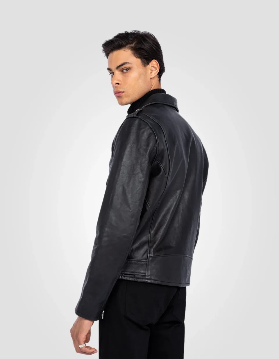 Buy Authentic Black Perfecto Belted Cowhide Leather Jacket Online