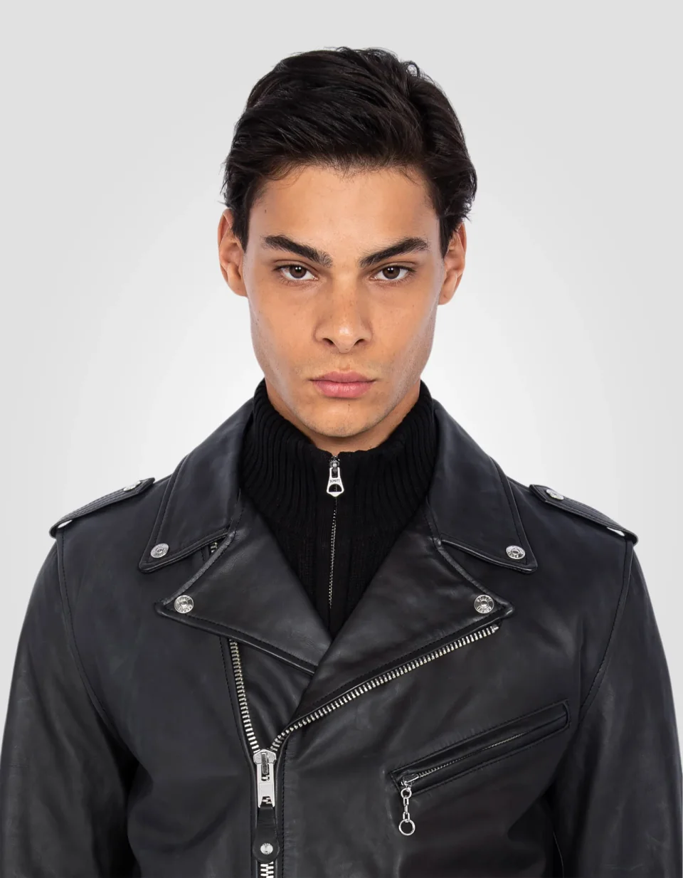 Buy Authentic Black Perfecto Belted Cowhide Leather Jacket Online