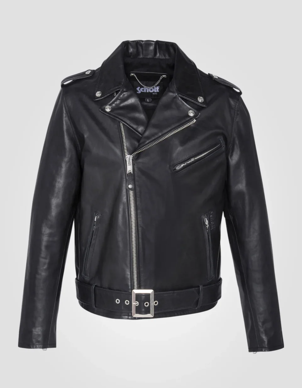 Buy Authentic Black Perfecto Belted Cowhide Leather Jacket Online