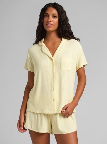 Buy Authentic Slinky Rib Short Sleeve PJ Set Online