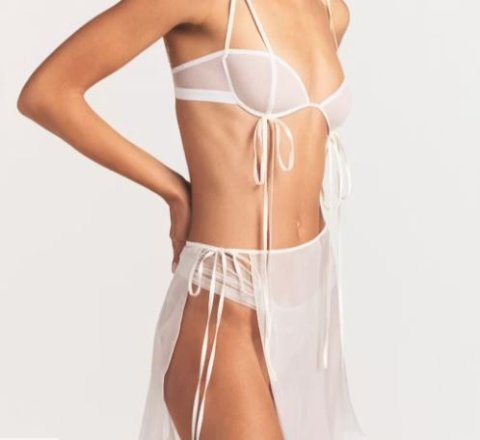 Buy Romance Tie-Side Mini Skirt Ivory Online | Elegant Women's Tie-Waist Mini Skirt