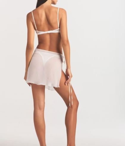 Buy Romance Tie-Side Mini Skirt Ivory Online | Elegant Women's Tie-Waist Mini Skirt