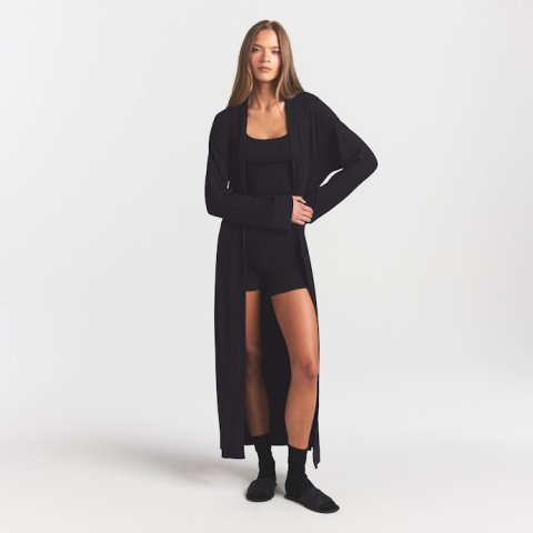 Buy Soft Lounge Long Robe Onyx Online | Ultra-Soft Full-Length Women's Luxury Lounge Robe