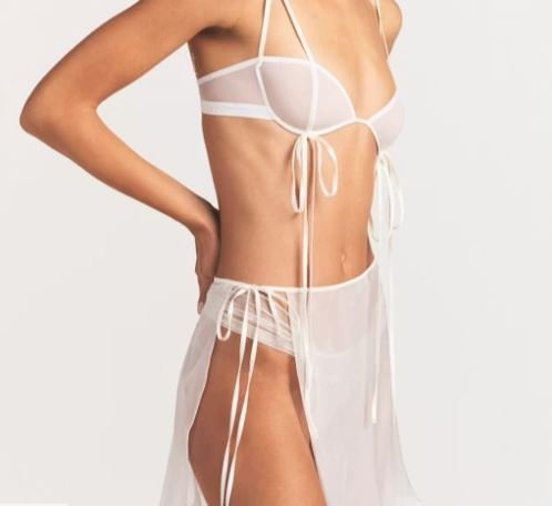 Buy Romance Tie-Side Mini Skirt Ivory Online | Elegant Women's Tie-Waist Mini Skirt