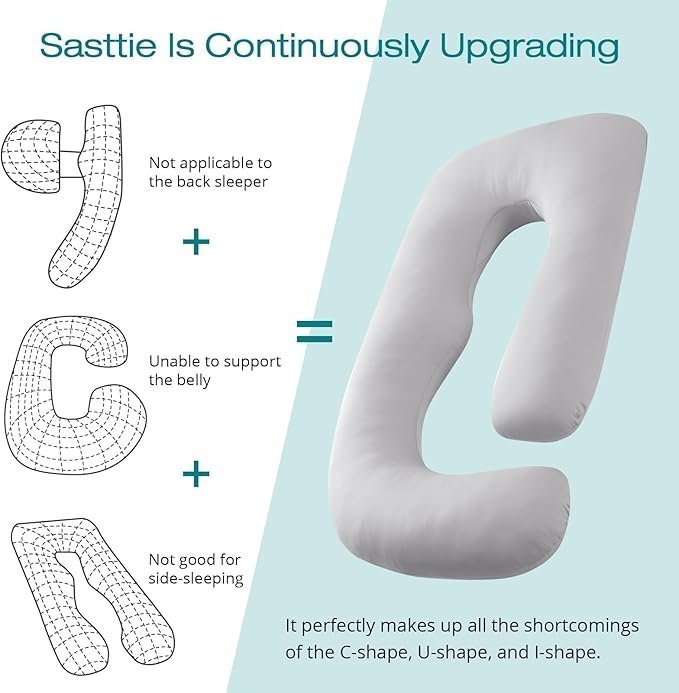 Buy Sasttie Cooling U-Shaped Pregnancy Pillow Online | Full Body Maternity Pillow for Sleeping
